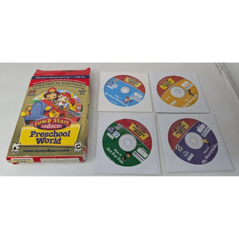 Jumpstart Advanced Preschool World CD-ROM Premium Edition Game Vintage Win XP